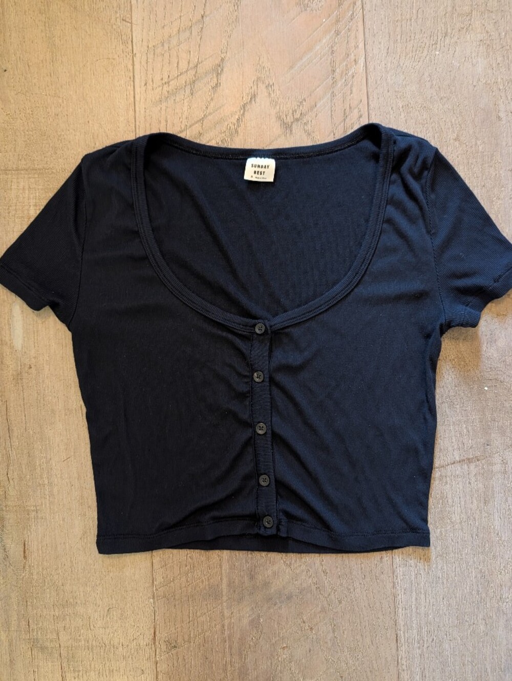 Sunday Best Ribbed Cropped T-shirt Crop Tee Size S